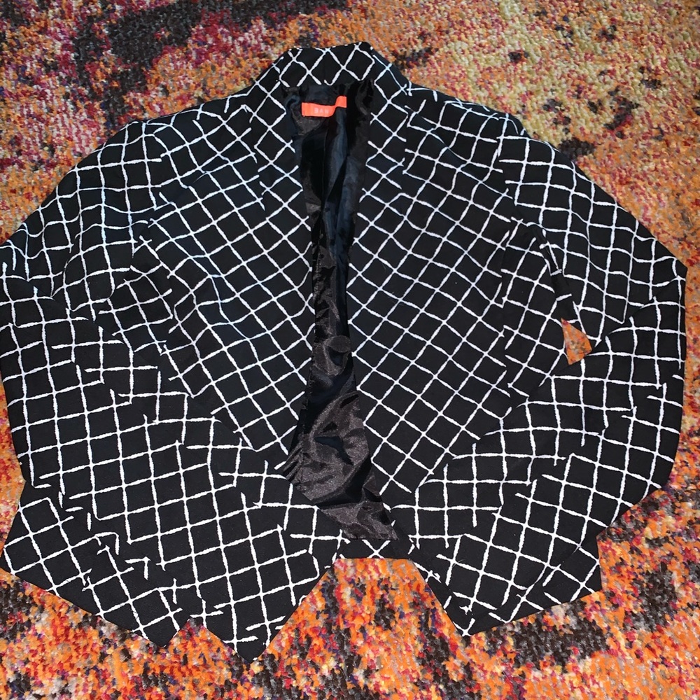 Black & White Cross Design Blazer